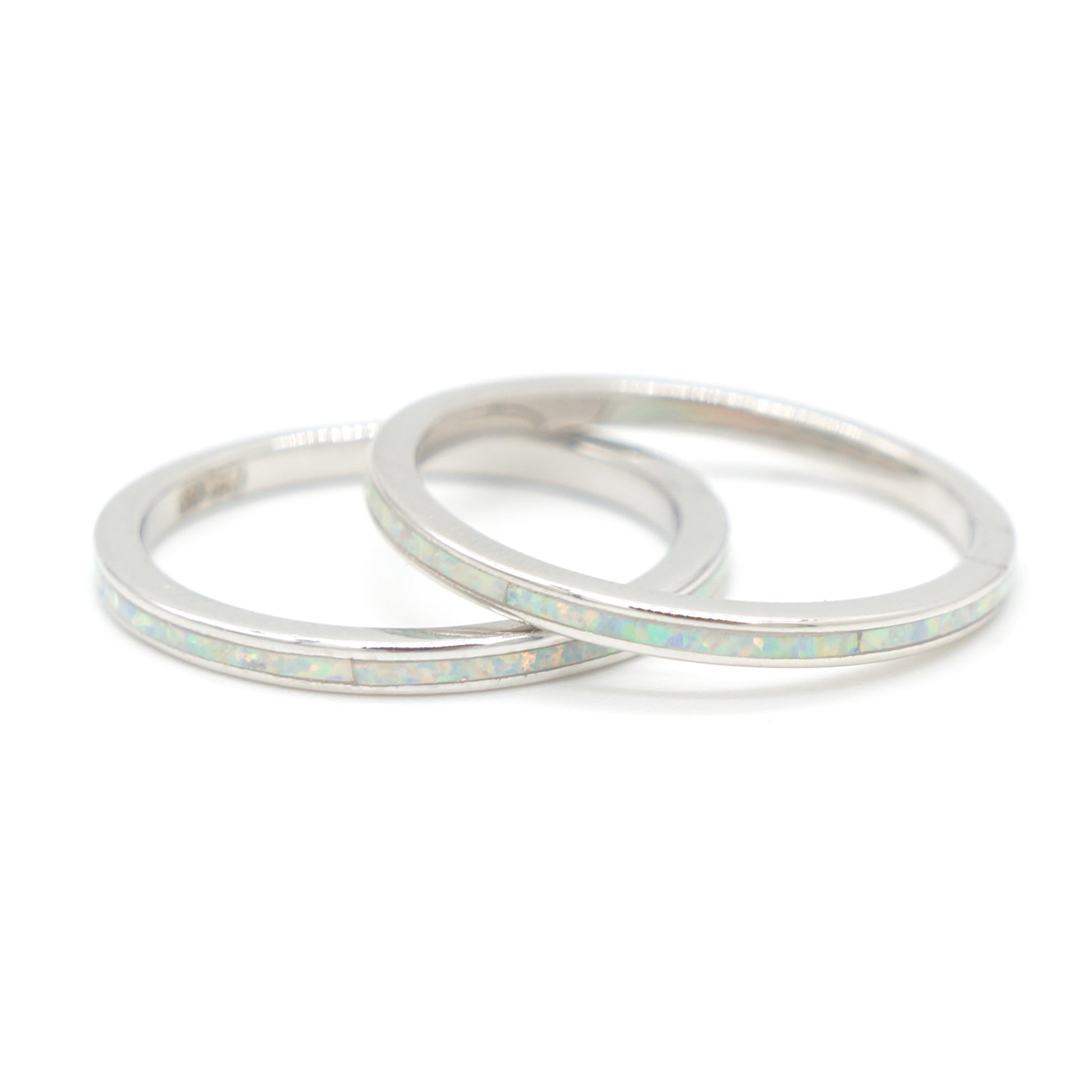 925 Silver Opal 2mm Band Ring, Opal Ring, 925 Sterling Silver Jewelry, Band Ring