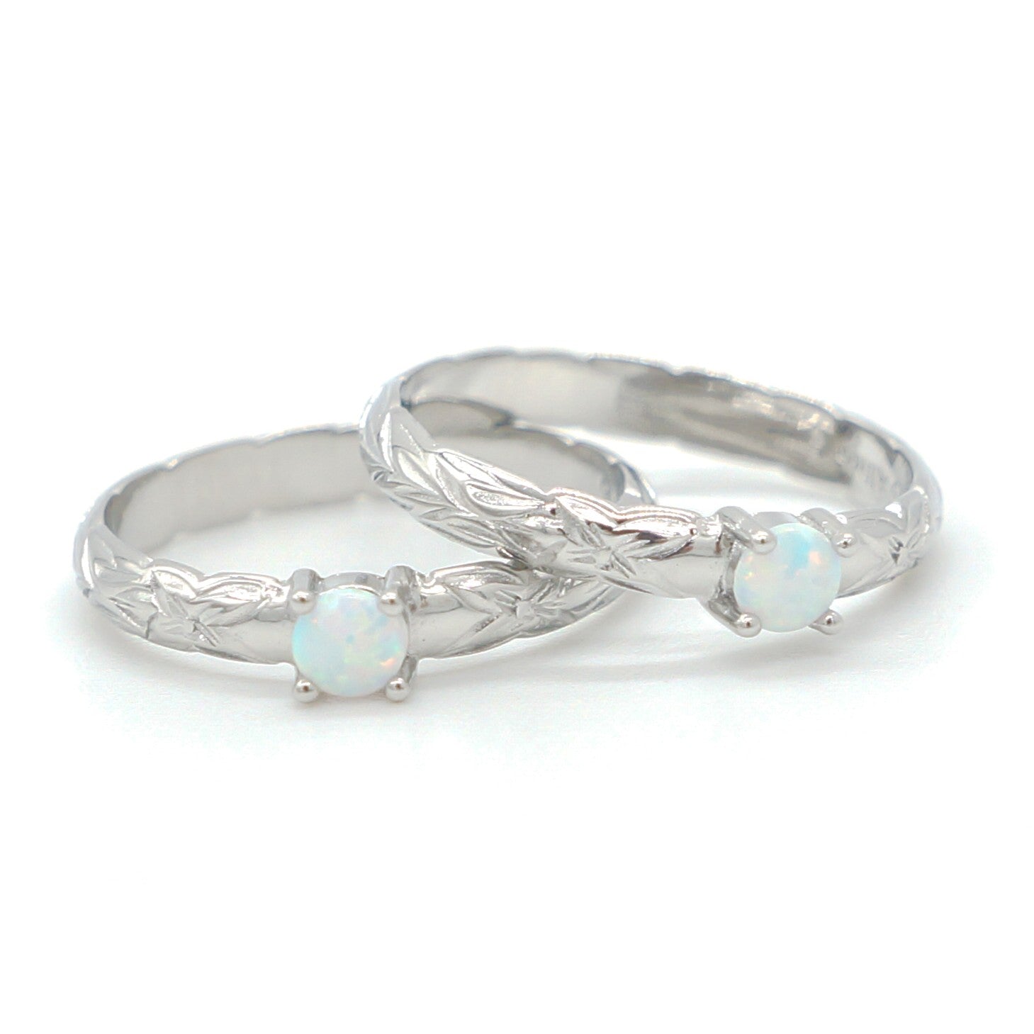 925 Silver Opal 3mm Band Ring, Opal Ring, 925 Sterling Silver Jewelry, Band Ring