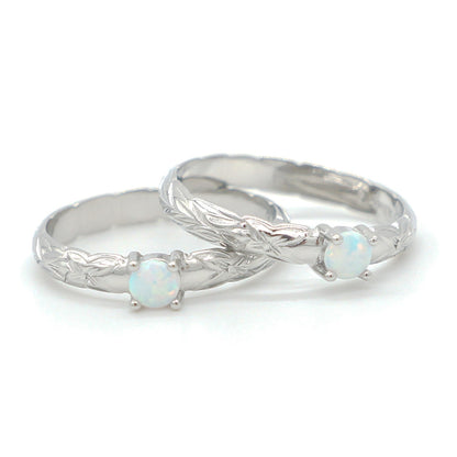 925 Silver Opal 3mm Band Ring, Opal Ring, 925 Sterling Silver Jewelry, Band Ring