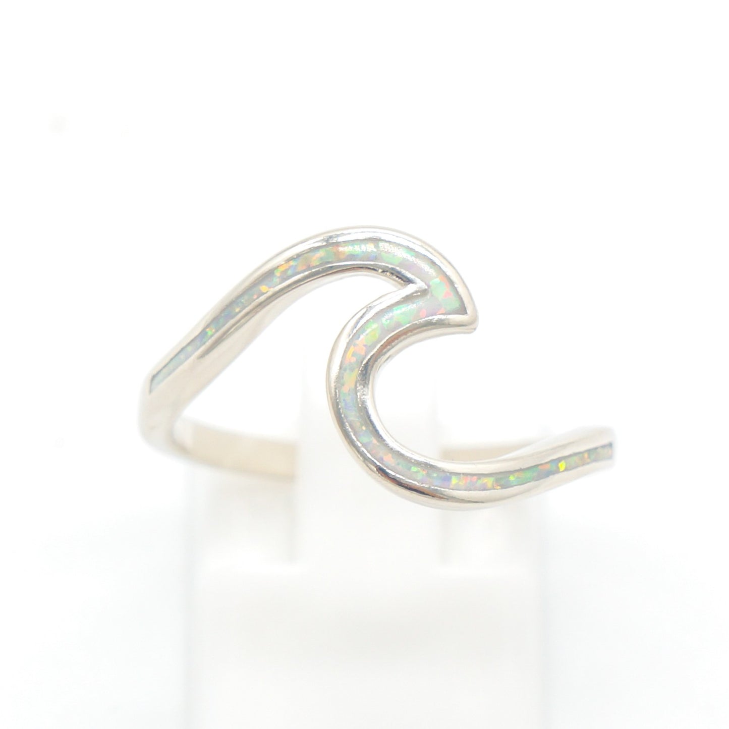 925 Silver Opal Wave Ring, Opal Ring, 925 Sterling Silver Jewelry, Wave Ring