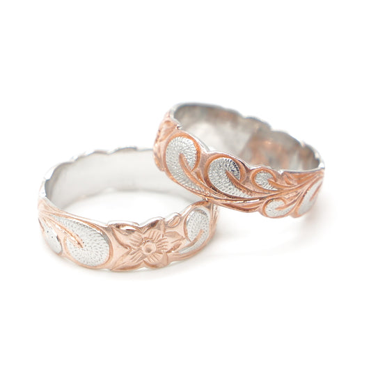 925 Silver 6mm Flower Band Ring, Silver Ring, 925 Sterling Silver Jewelry, 6mm  Flower Band Ring