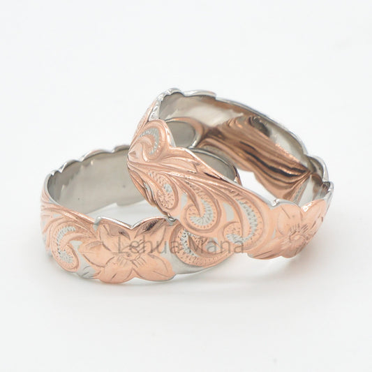 925 Silver 8mm Flower Band Ring, Silver Ring, 925 Sterling Silver Jewelry, 8mm  Flower Band Ring