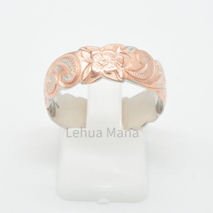 925 Silver 8mm Flower Band Ring, Silver Ring, 925 Sterling Silver Jewelry, 8mm  Flower Band Ring