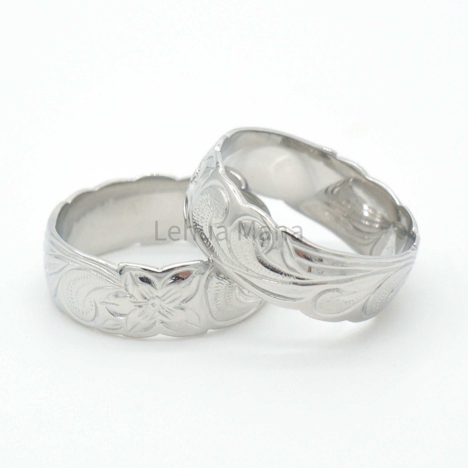 925 Silver 8mm Flower Band Ring, Silver Ring, 925 Sterling Silver Jewelry, 8mm  Flower Band Ring