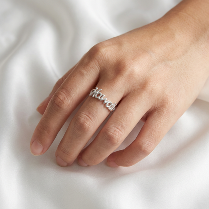 925 Sterling Silver "Hawaii" Cutout Script Band Ring