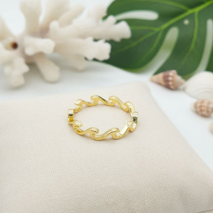 925 Sterling Silver Eternity Hawaiian Ocean Wave Band Ring