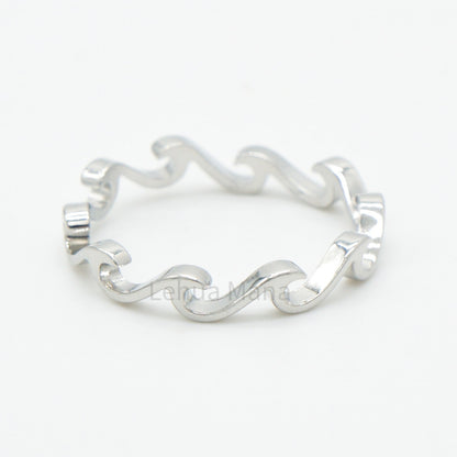 925 Silver Eternity Wave Ring, Silver Ring, 925 Sterling Silver Jewelry, Eternity Wave Ring