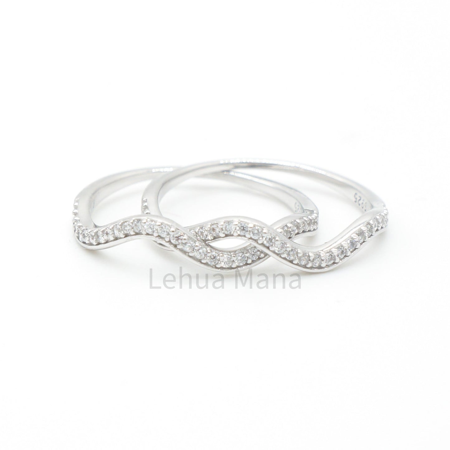 925 Silver CZ Wave Ring, Silver Ring, 925 Sterling Silver Jewelry, CZ Wave Ring, CZ Ring