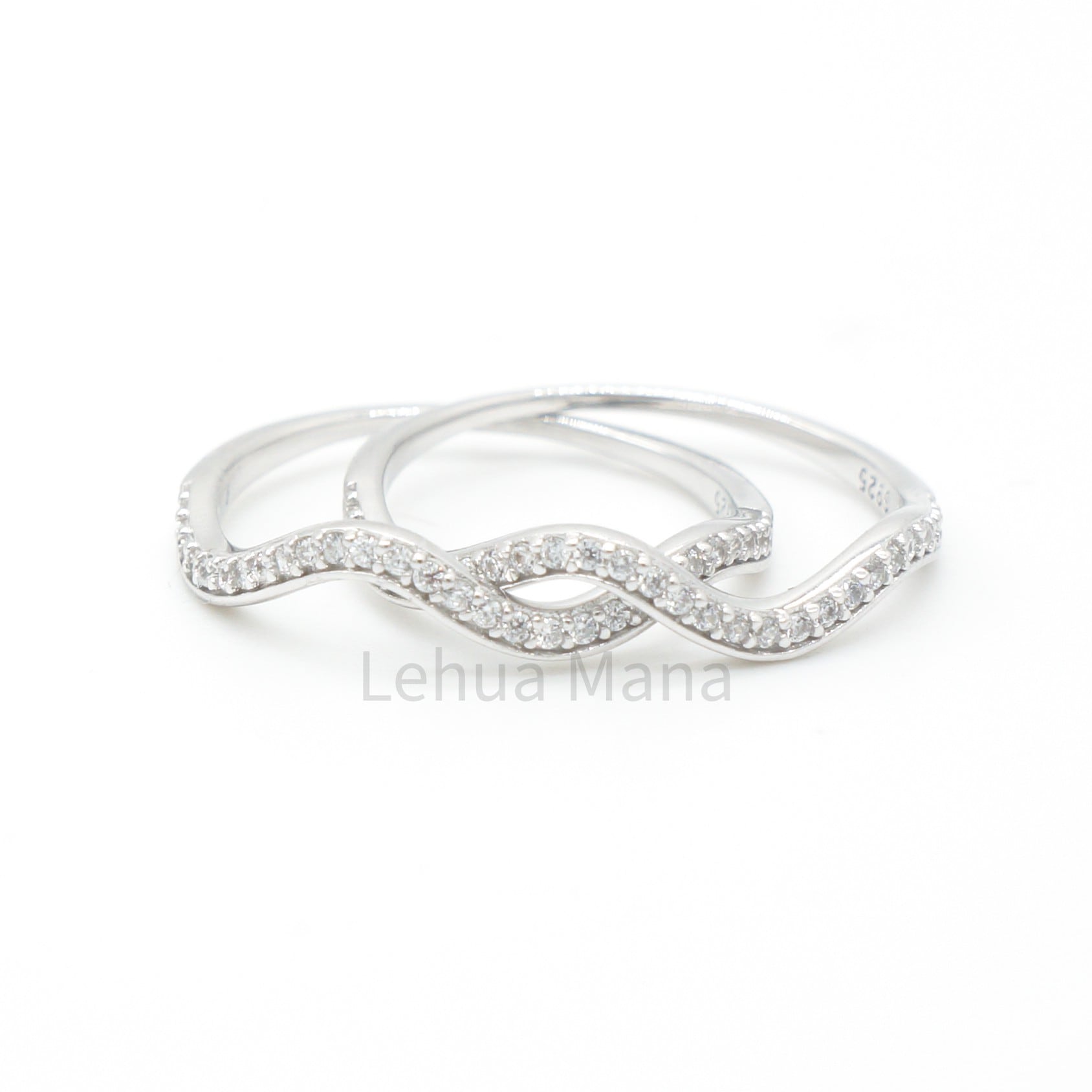 925 Silver CZ Wave Ring, Silver Ring, 925 Sterling Silver Jewelry, CZ Wave Ring, CZ Ring