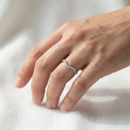 Hawaiian Wave CZ Stacking Band - 925 Sterling Silver