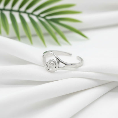 Adjustable Hawaiian Cresting Wave Toe Cuff Ring - 925 Sterling Silver