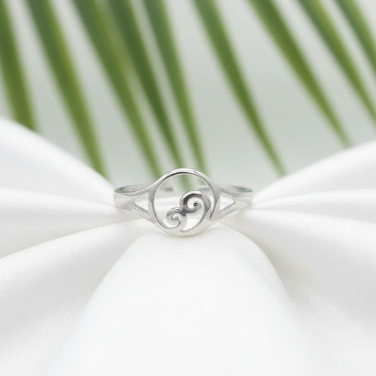 925 Sterling Silver Hawaiian Wave Women's Adjustable Toe Cuff Ring