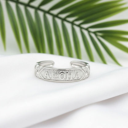 Adjustable Aloha Heirloom Toe Cuff Ring - 925 Sterling Silver