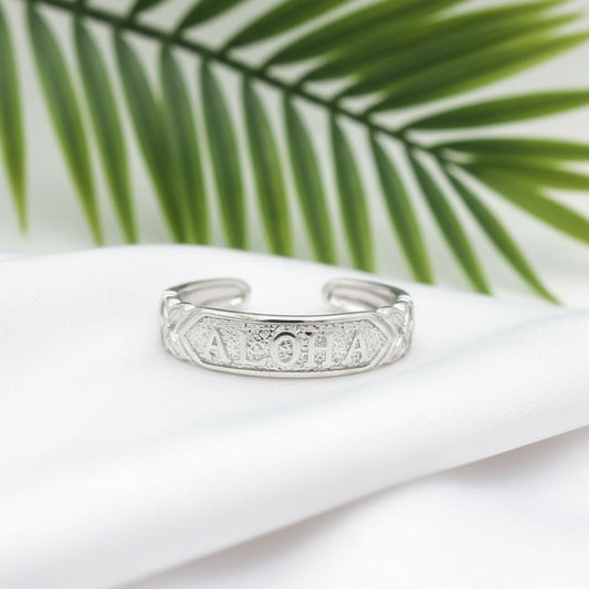 925 Sterling Silver 4mm Aloha Heirloom Women Adjustable Toe Cuff Ring