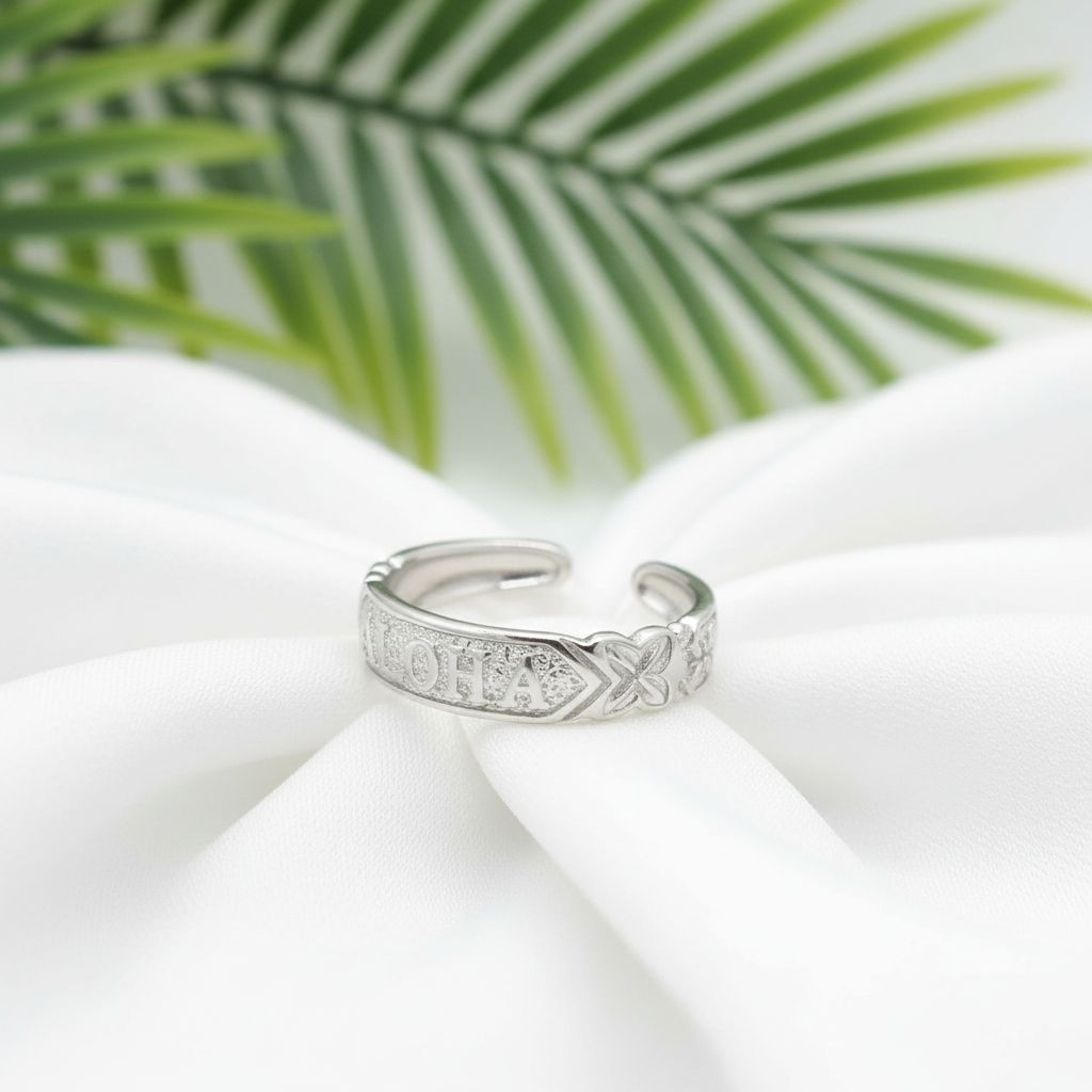 Adjustable Aloha Heirloom Toe Cuff Ring - 925 Sterling Silver