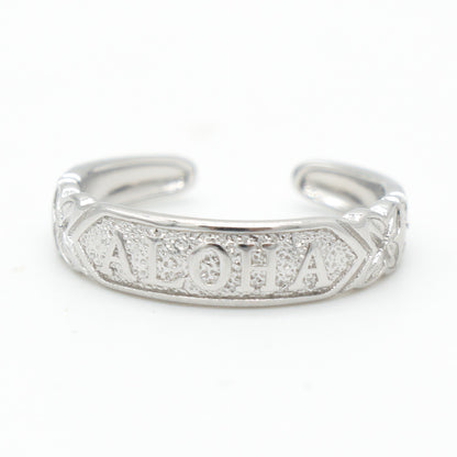 925 silver aloha toe ring, silver toe rings, aloha ring
