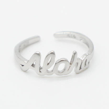 925 silver aloha toe ring, silver toe rings, aloha ring