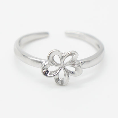 925 silver flower toe ring, silver toe rings, flower ring