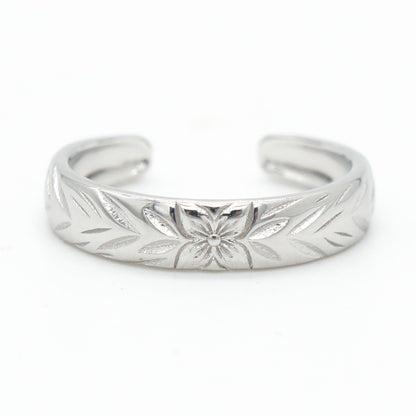925 silver flower toe ring, silver toe rings, flower ring