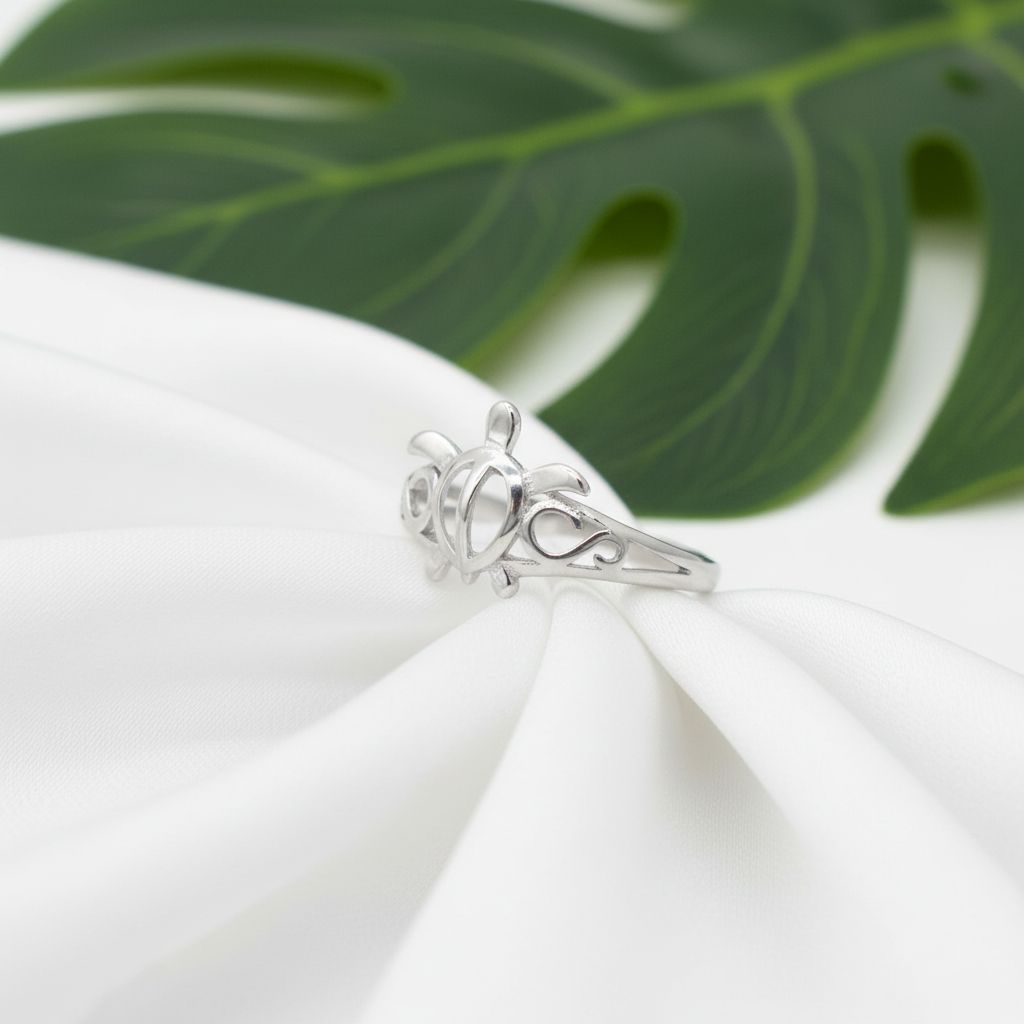 Adjustable Filigree Sea Turtle Toe Cuff Ring - 925 Sterling Silver