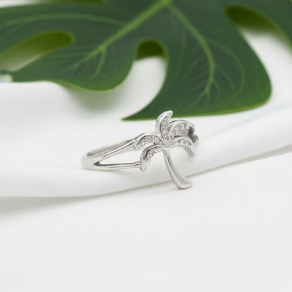 925 Sterling Silver Palm Tree Women's Adjustable Toe Cuff Ring
