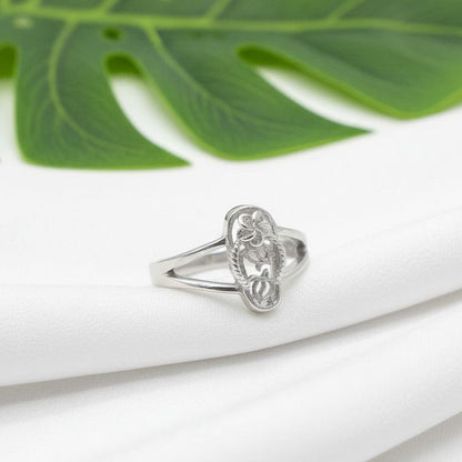 Adjustable Slipper Sandal Bloom Toe Cuff Ring - 925 Sterling Silver