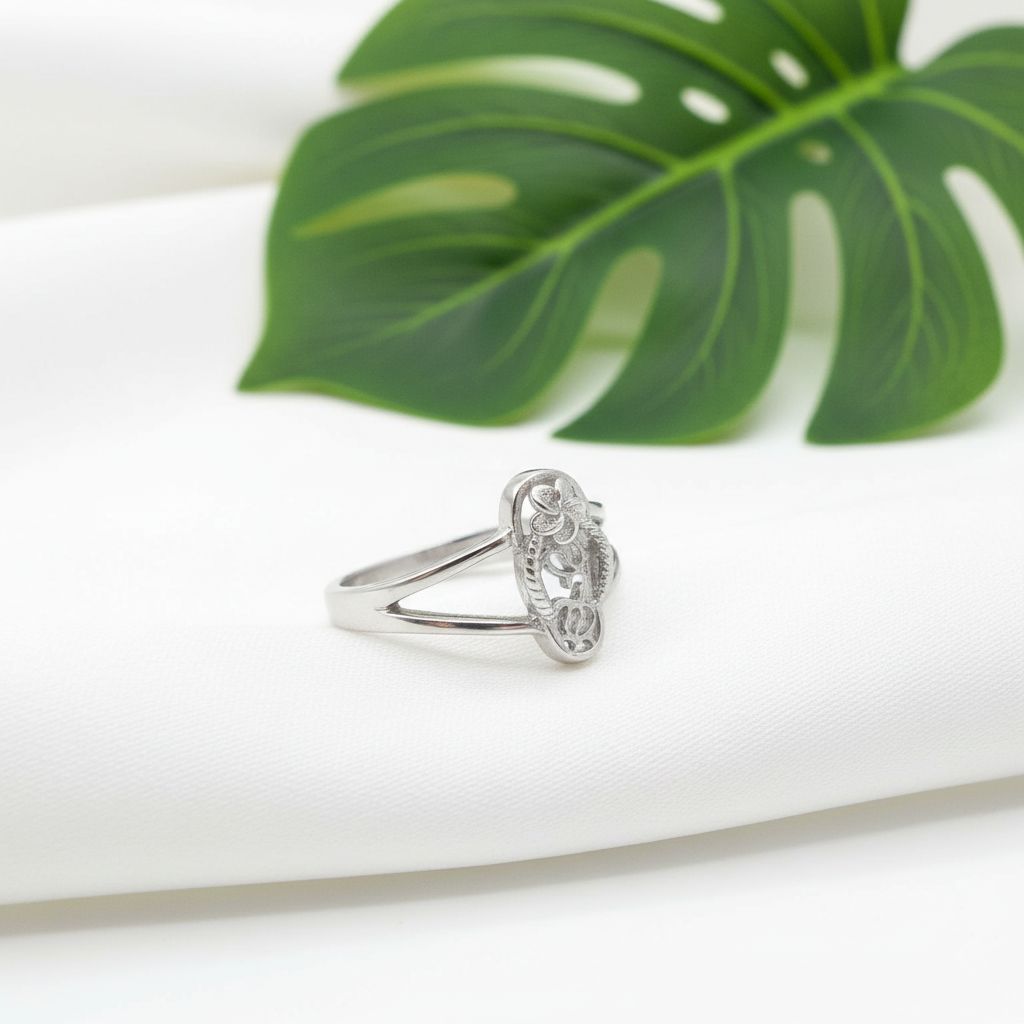 Adjustable Slipper Sandal Bloom Toe Cuff Ring - 925 Sterling Silver
