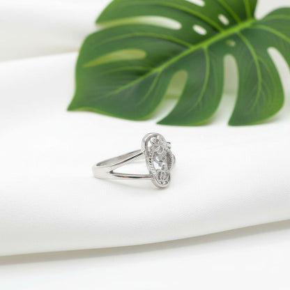Adjustable Slipper Sandal Bloom Toe Cuff Ring - 925 Sterling Silver