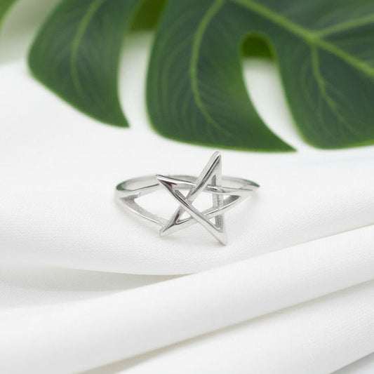 925 Sterling Silver Pointed Star Women's Adjustable Toe Cuff Ring