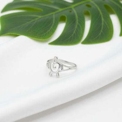 Adjustable Swirl Honu Ancestral Toe Cuff Ring - 925 Sterling Silver