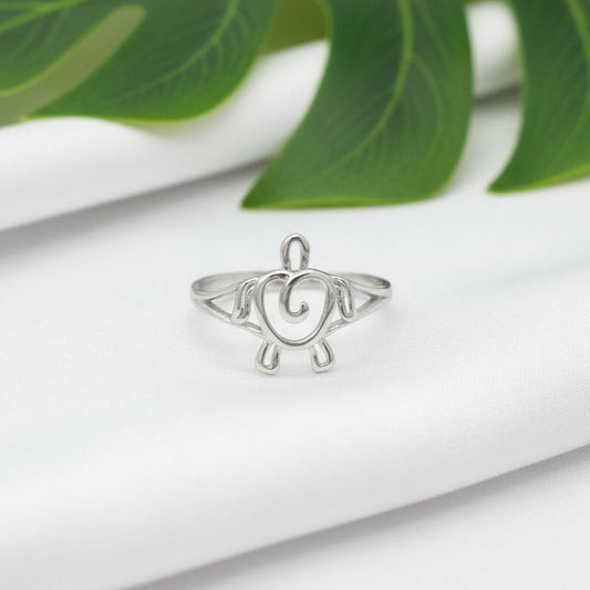 925 Sterling Silver Hawaii Love Turtle Women Adjustable Toe Cuff Ring