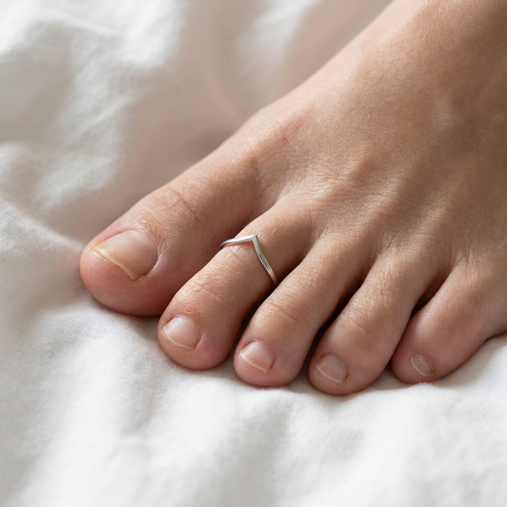 Adjustable Chevron Wishbone Toe Cuff Ring - 925 Sterling Silver