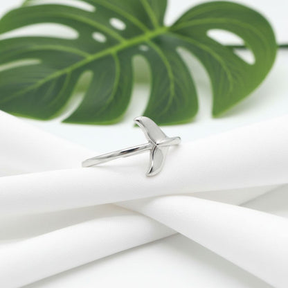 Adjustable Whale Tail Fluke Toe Cuff Ring - 925 Sterling Silver