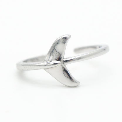 925 silver whale tail toe ring, toe rings, whale tail ring