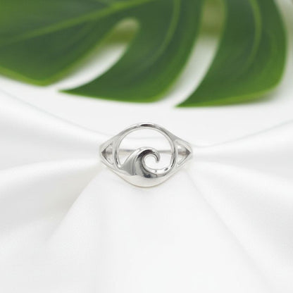Adjustable Cresting Ocean Wave Toe Cuff Ring - 925 Sterling Silver