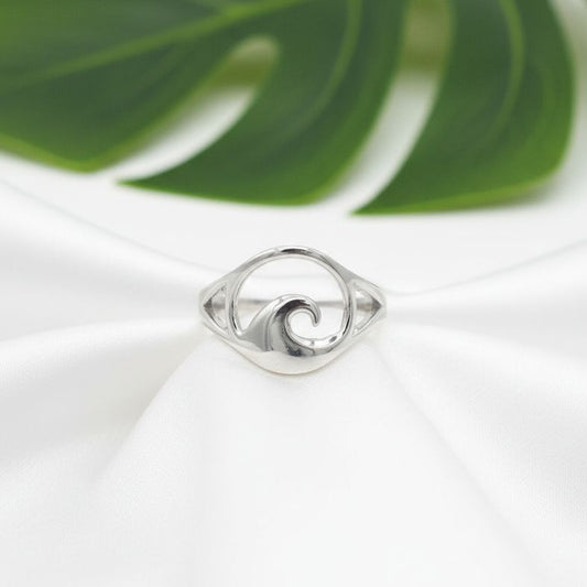 925 Sterling Silver Round Hawaii Wave Women's Adjustable Toe Cuff Ring