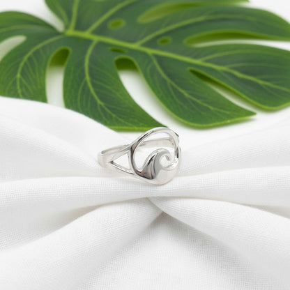 Adjustable Cresting Ocean Wave Toe Cuff Ring - 925 Sterling Silver