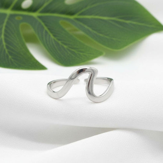 925 Sterling Silver Hawaii Ocean Wave Women's Adjustable Toe Cuff Ring