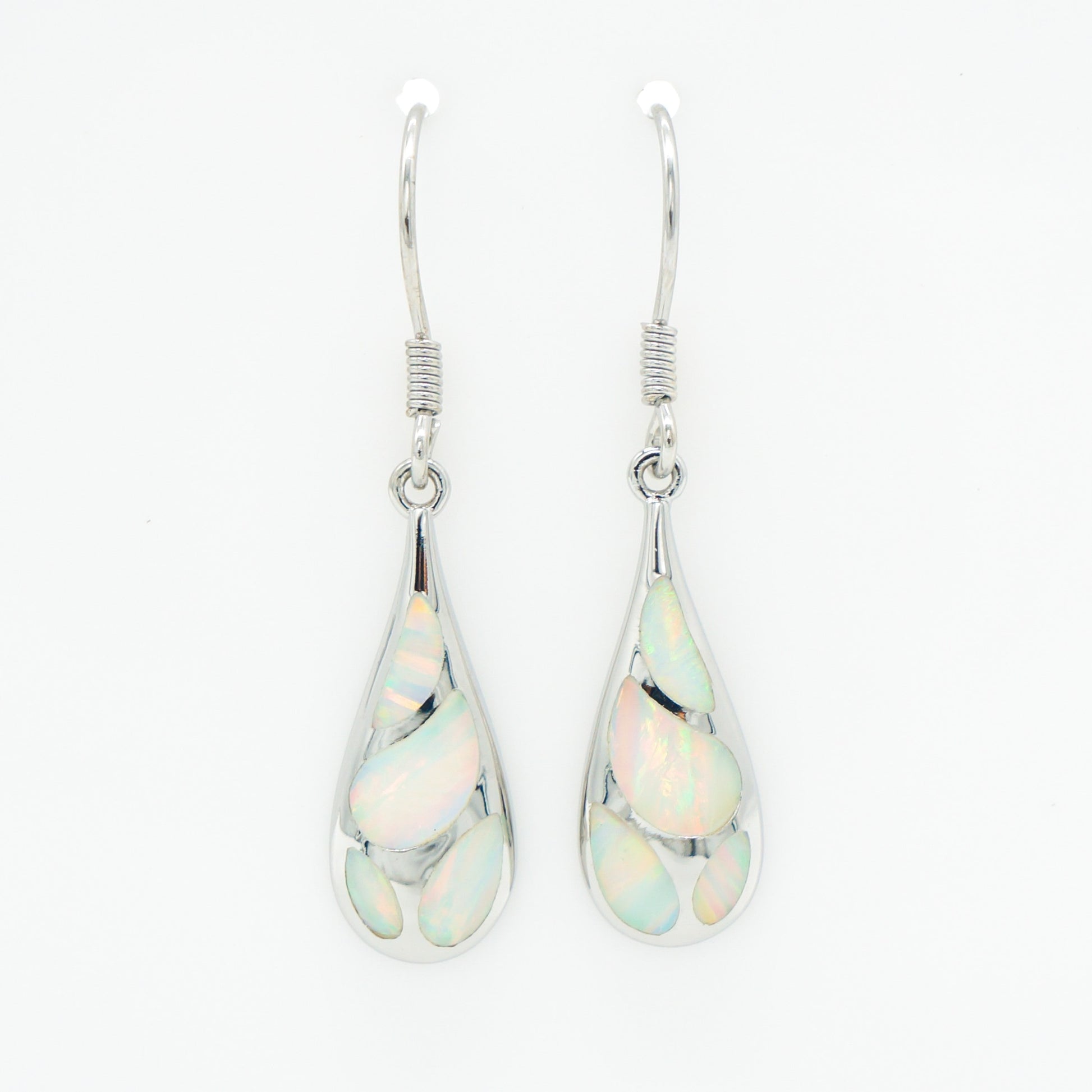 925 Silver Opal Raindrop Earrings, Opal Earrings, 925 Sterling Silver Jewelry, Raindrop Earrings