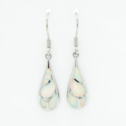 925 Silver Opal Raindrop Earrings, Opal Earrings, 925 Sterling Silver Jewelry, Raindrop Earrings