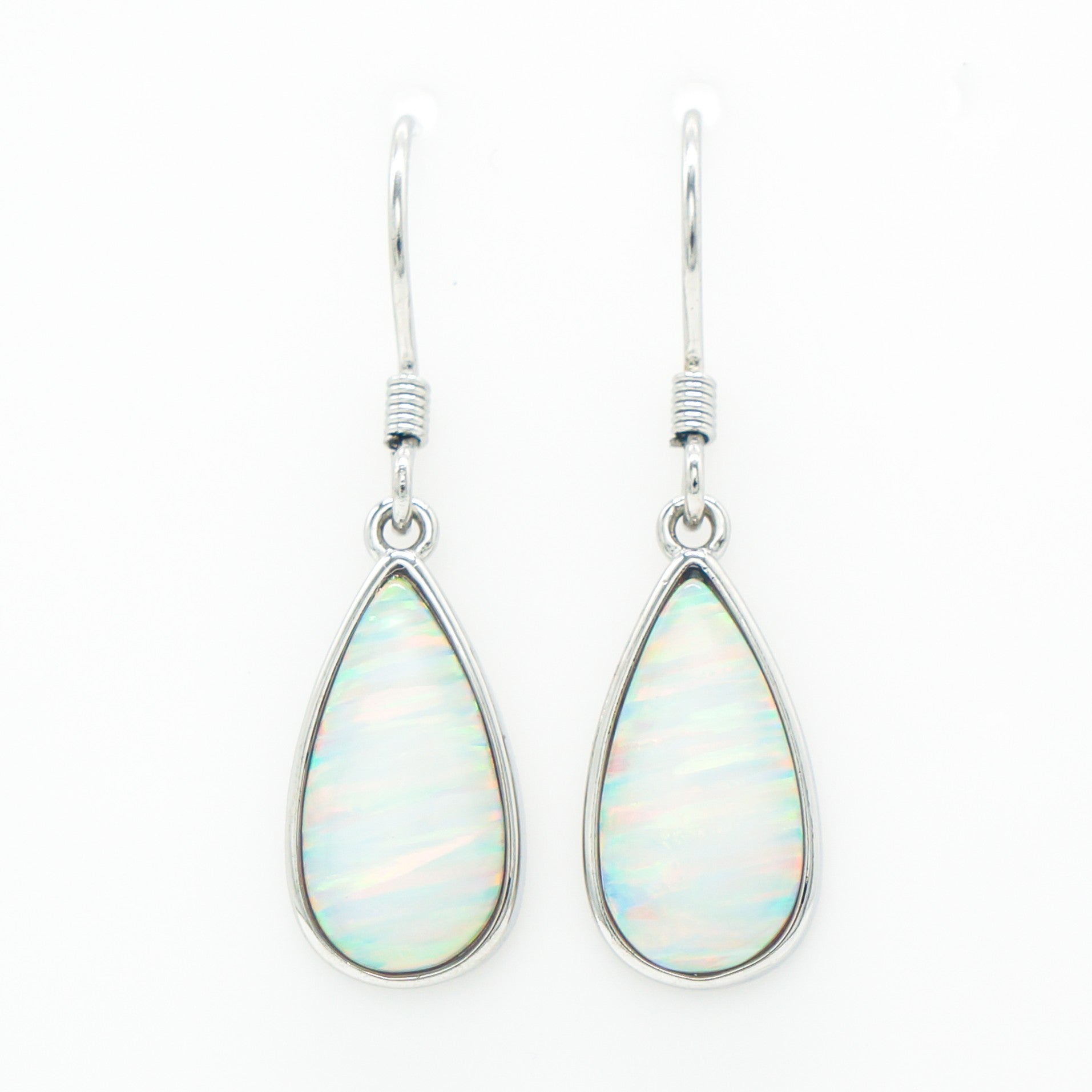 925 Silver Deluxe Opal Raindrop Earrings, Opal Earrings, 925 Sterling Silver Jewelry, Raindrop Earrings