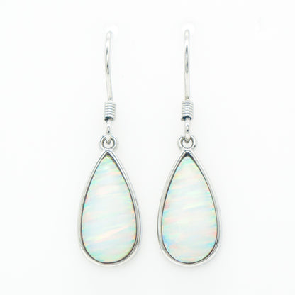 925 Silver Deluxe Opal Raindrop Earrings, Opal Earrings, 925 Sterling Silver Jewelry, Raindrop Earrings